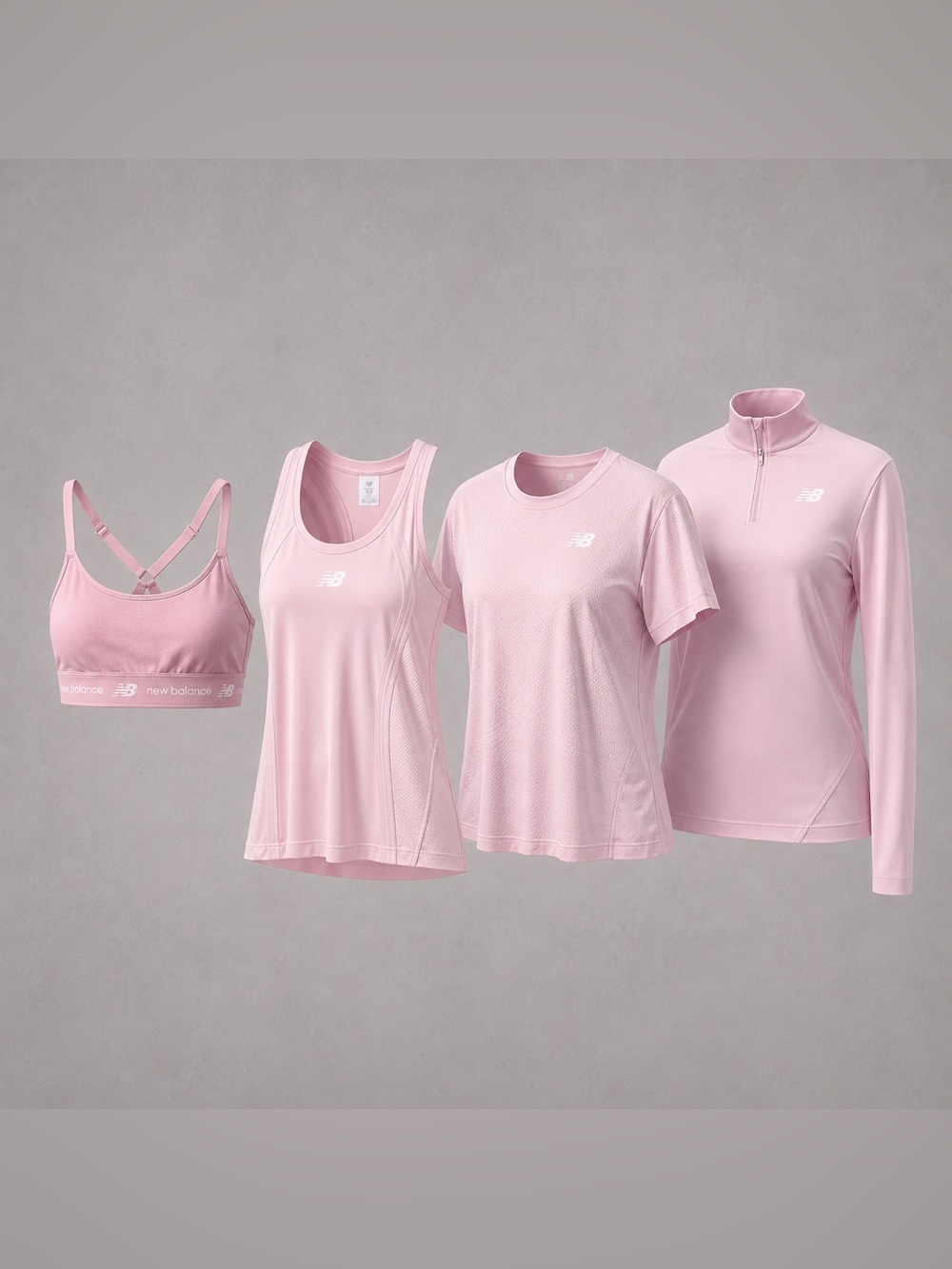 BUNDLE DEAL Baby Pink Matching Workout Set 4Pc New Balance Gym Outfit Women’s
